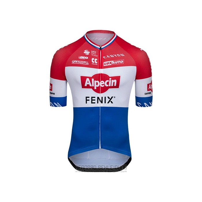 2021 Fahrradbekleidung Alpecin Fenix Champion Niederlande Trikot Kurzarm und Tragerhose